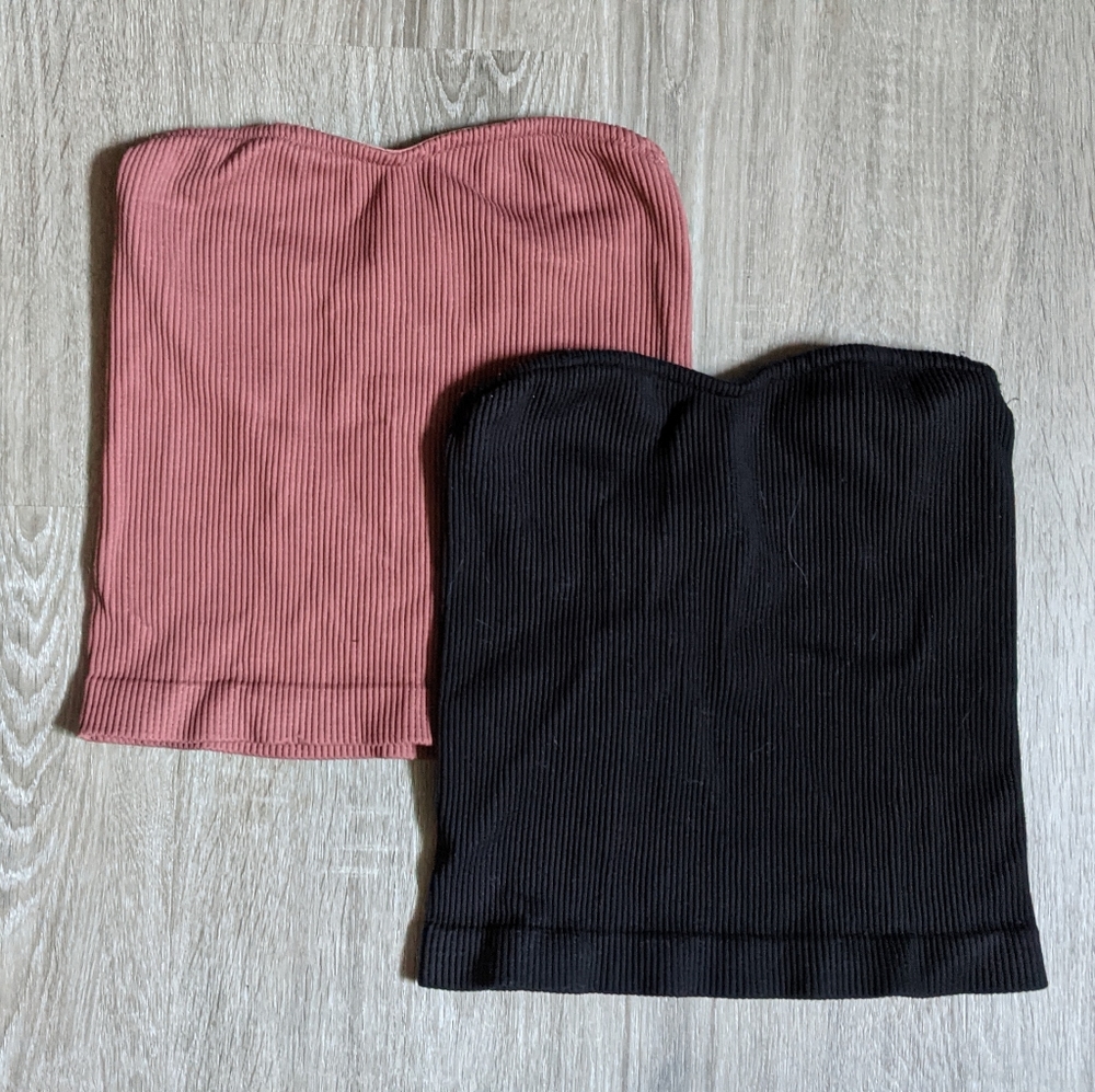 dynamite tube tops set of 2 | black and rust